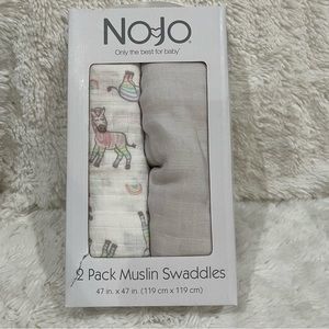 NOJO 2 Pack Muslin Swaddles Grey Zebra Rainbow. 
New in box
